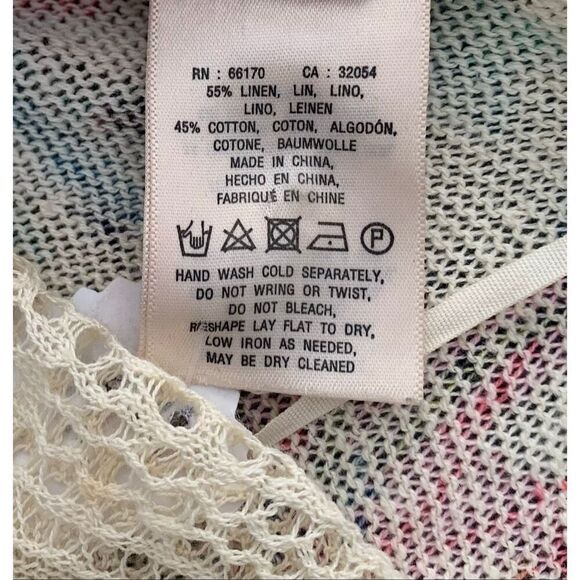 Knitted & Knotted Fleur des Champs Anthropologie FLORAL OPEN Cardigan SWEATER sz - Picture 6 of 10